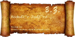 Bodnár Zoárd névjegykártya