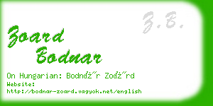 zoard bodnar business card